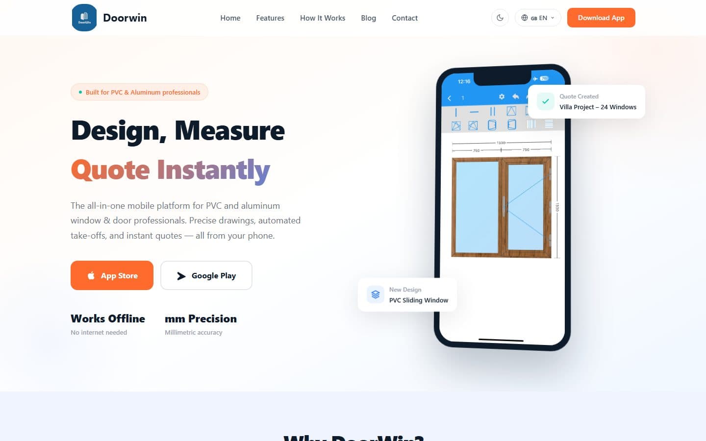 Doorwin web sitesi ekran görüntüsü